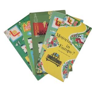 Shell Road Maps Set of 5 1960's Italy Britain Spain Portugal Germany Vintage